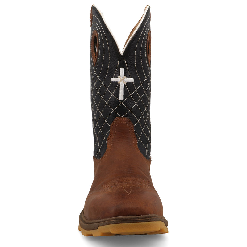 Twisted X Men`s 12In Ultralite Clay and Black WP Nano Square Toe Work Boot
