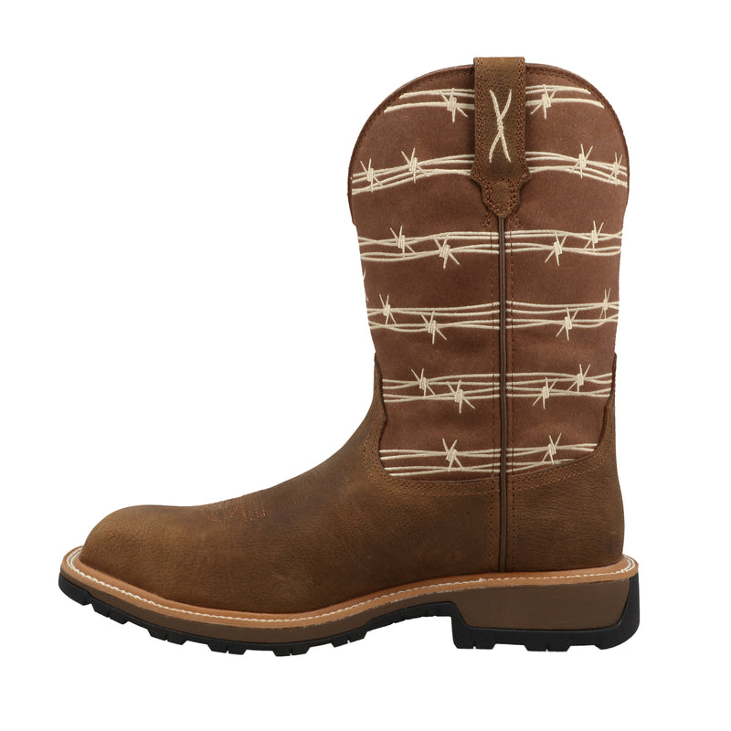 Twisted X Mens Ultralite 11in. Bison Brown Top Nano Square Toe Work Boot