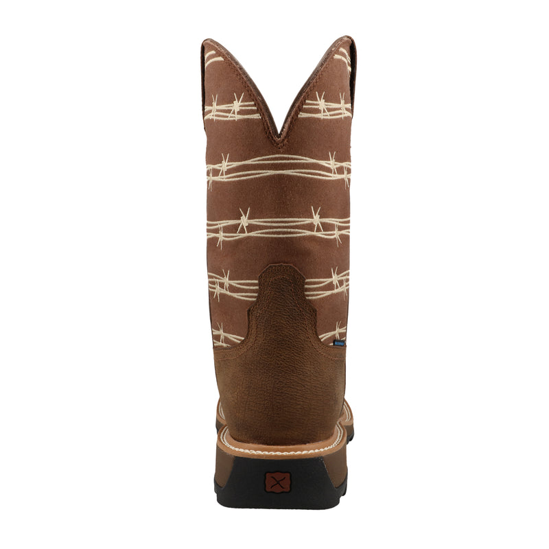 Twisted X Mens Ultralite 11in. Bison Brown Top Nano Square Toe Work Boot