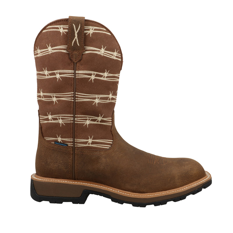 Twisted X Mens Ultralite 11in. Bison Brown Top Nano Square Toe Work Boot