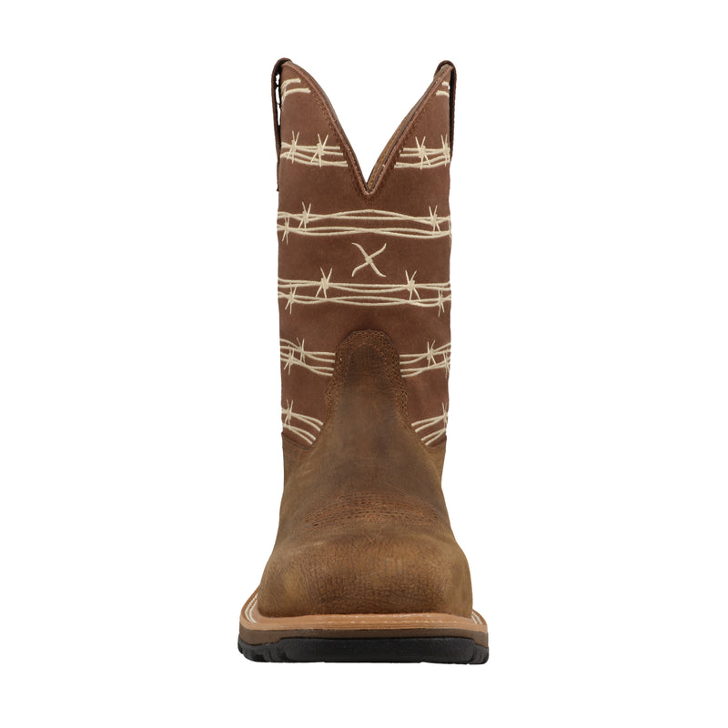 Twisted X Mens Ultralite 11in. Bison Brown Top Nano Square Toe Work Boot