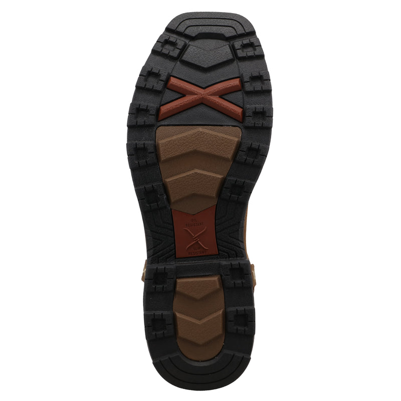 Twisted X Mens Ultralite 11in. Bison Brown Top Nano Square Toe Work Boot