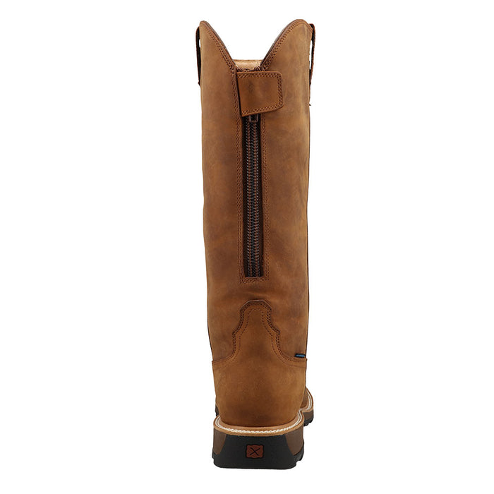 Twisted X Men's UltralightBrown Square Toe 16in Snake Boot