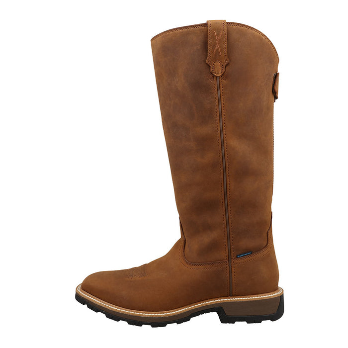 Twisted X Men's UltralightBrown Square Toe 16in Snake Boot