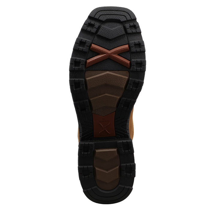 Twisted X Men's UltralightBrown Square Toe 16in Snake Boot