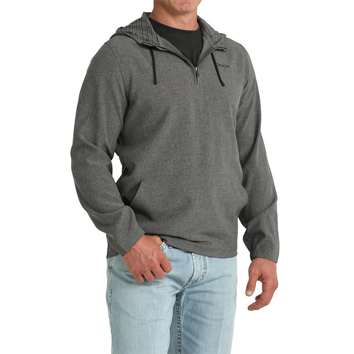 Cinch Men's Grey 1/4 Zip Hooded Pullover