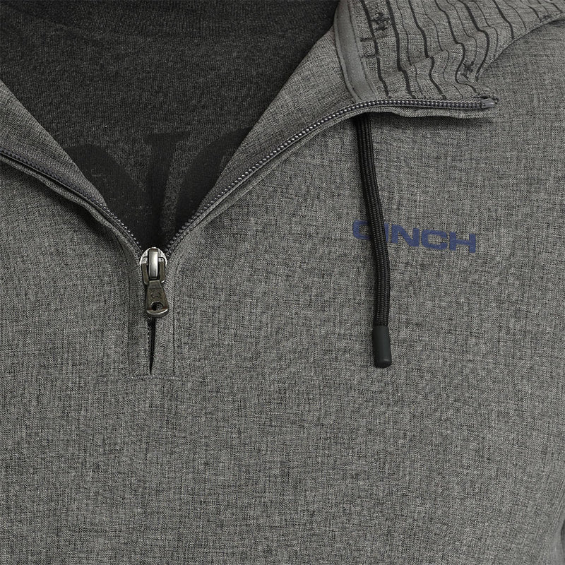 Cinch Men's Grey 1/4 Zip Hooded Pullover