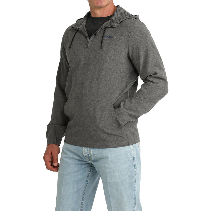 Cinch Men's Grey 1/4 Zip Hooded Pullover