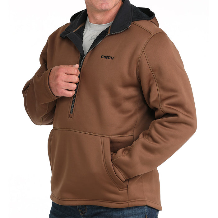 Cinch Men's Sherpa Backed Fleece Brown Hoodie