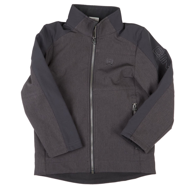 Cinch Boy's Brown Logo Sleeve Bonded Jacket