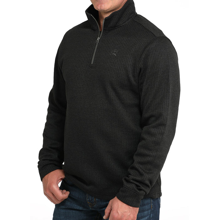 Cinch Men's 1/4 Zip Black Pullover Sweater