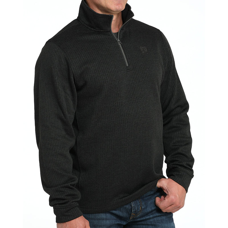 Cinch Men's 1/4 Zip Black Pullover Sweater