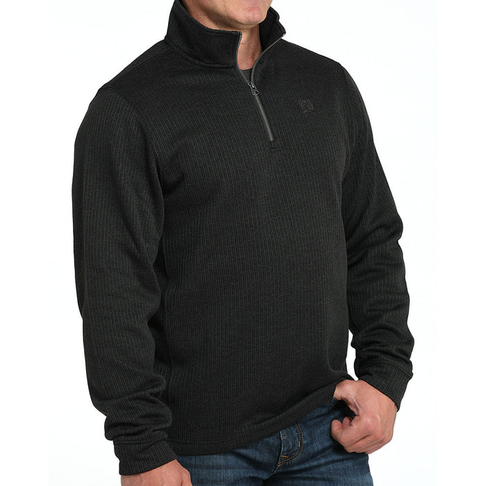 Cinch Men's 1/4 Zip Black Pullover Sweater