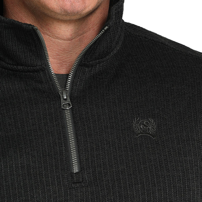 Cinch Men's 1/4 Zip Black Pullover Sweater