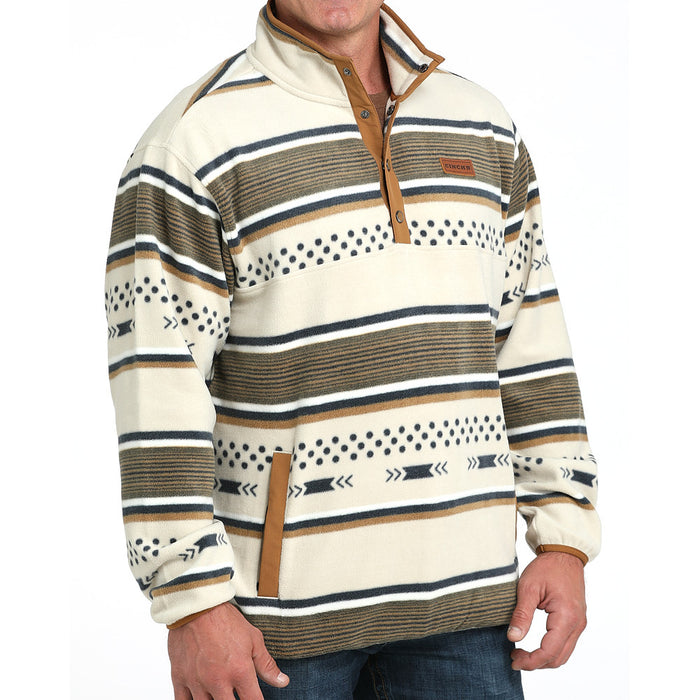 Cinch Men's Multi Stripe Cream Pullover