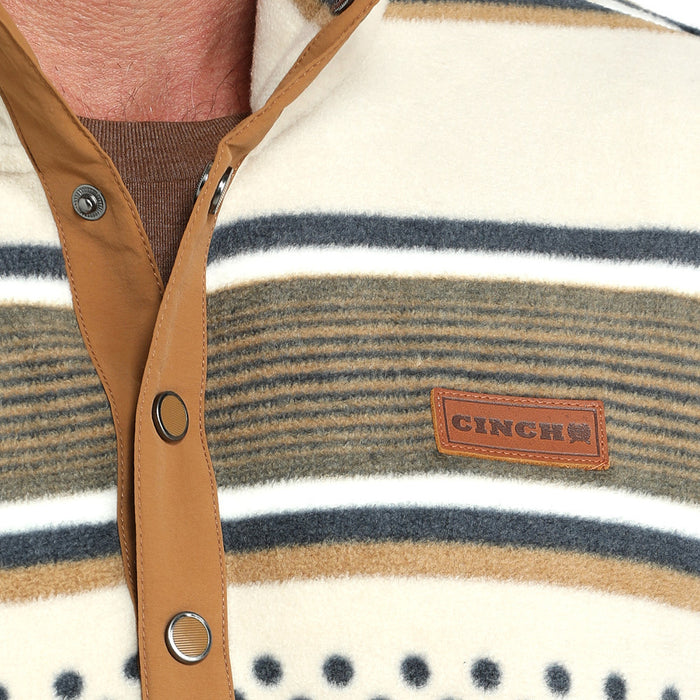 Cinch Men's Multi Stripe Cream Pullover