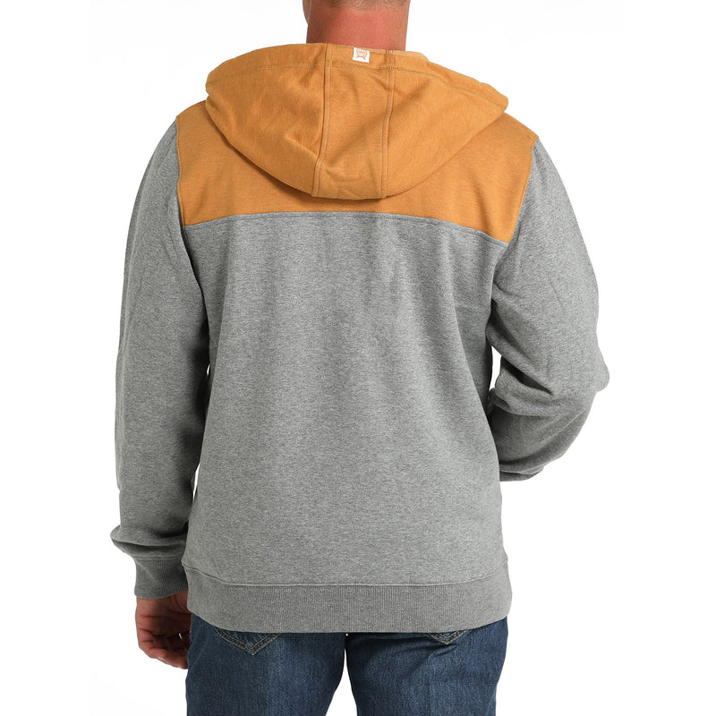 Cinch Men's Grey and Brown Hoodie
