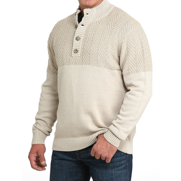 Cinch Men's Cream Button Sweater