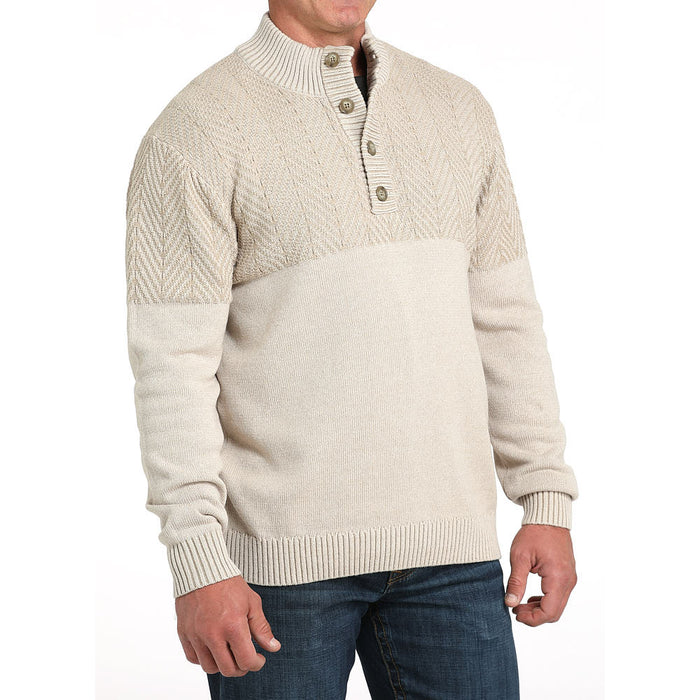 Cinch Men's Cream Button Sweater