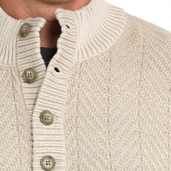 Cinch Men's Cream Button Sweater