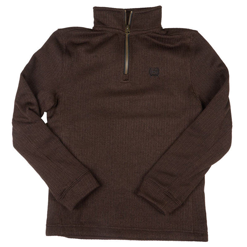 Cinch Boy's Brown Quarter Zip Pullover