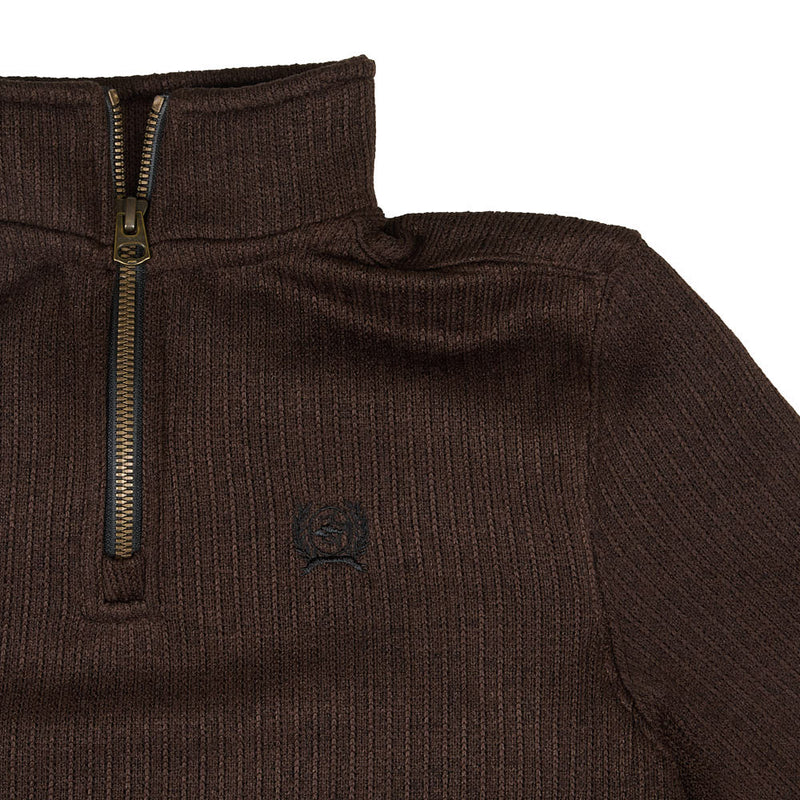 Cinch Boy's Brown Quarter Zip Pullover
