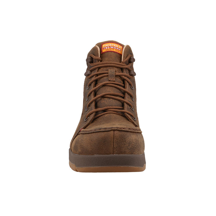 Twisted X Men's 6in Waterproof Brown Nano Round Moc Toe Work Boot