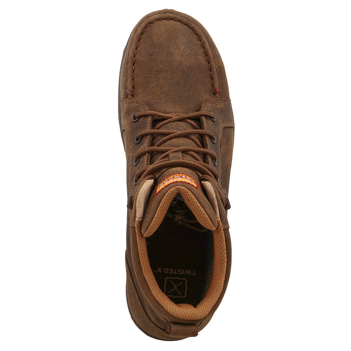 Twisted X Men's 6in Waterproof Brown Nano Round Moc Toe Work Boot