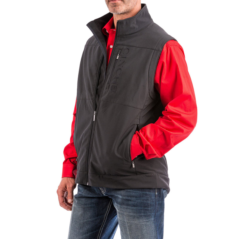 Cinch Men's Solid Black Bonded Concealed Carry Vest