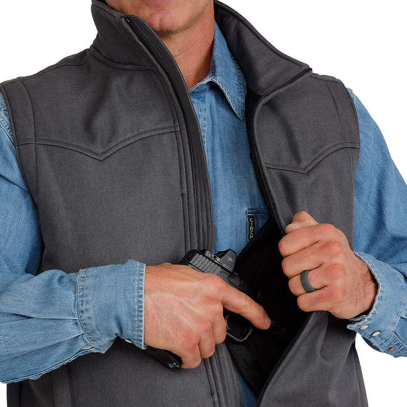 Cinch Men's Charcoal Concealed Carry Bonded Vest