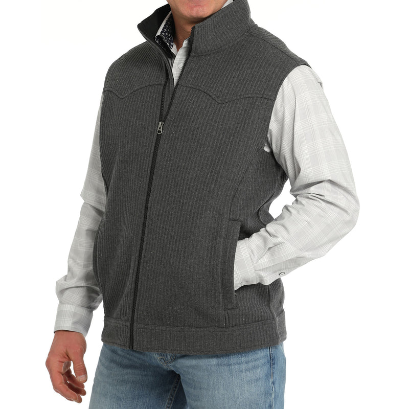 Cinch Men's Charcoal Wool Blend Bonded Vest