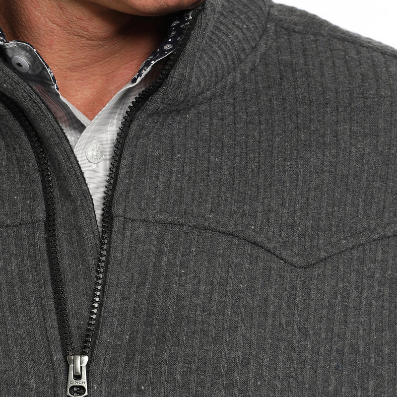 Cinch Men's Charcoal Wool Blend Bonded Vest