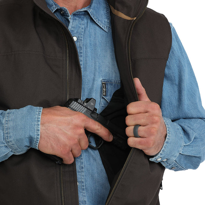 Cinch Men's Brown Concealed Carry Canvas Vest