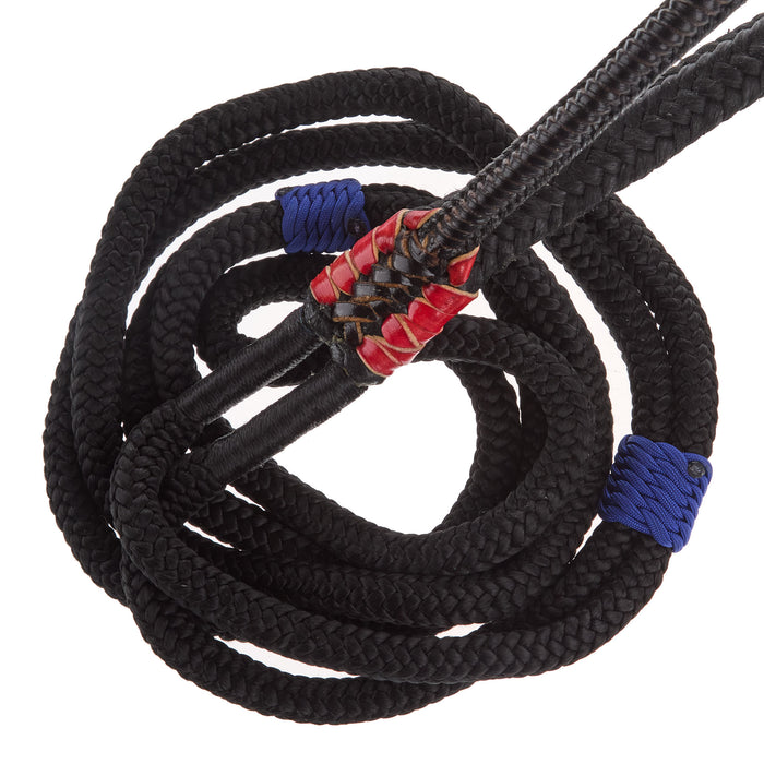 Mx Bull Ropes Brazilian Left Handed 5/8 Double Braid Black and Royal Blue Junior Bull Rope