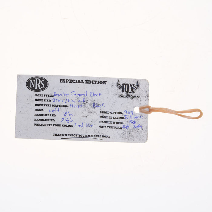 Mx Bull Ropes Brazilian Left Handed 5/8in. Double Braid Black and Royal Blue Steer Bull Rope