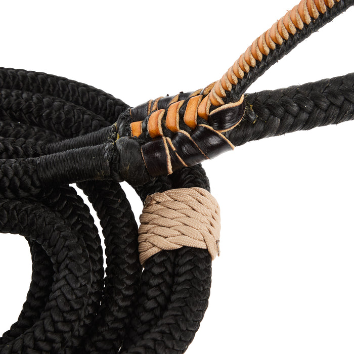 Mx Bull Ropes Brazilian Left Handed 5/8 Double Braid Black and Tan Steer Bull Rope