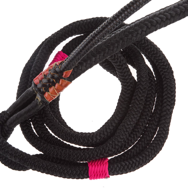 Mx Bull Ropes Brazilian Left Handed 5/8in. Double Braid Black and Pink Junior Bull Rope