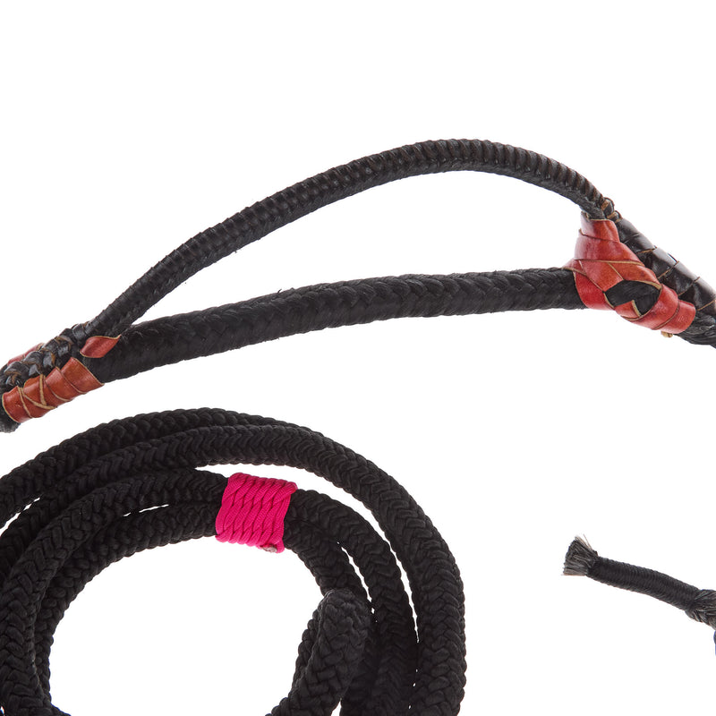 Mx Bull Ropes Brazilian Left Handed 5/8in. Double Braid Black and Pink Junior Bull Rope