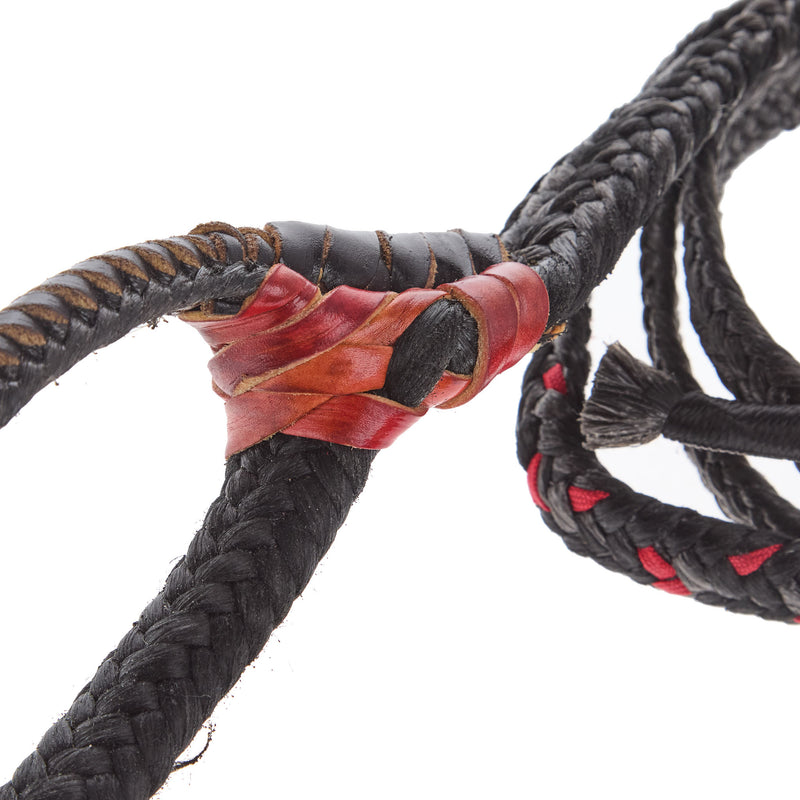 Mx Bull Ropes Brazilian Left Handed 5/8in. Double Braid Black and Red Steer Bull Rope