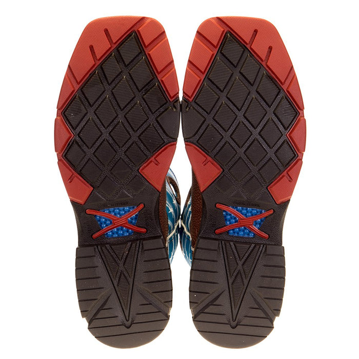 Twisted X Men's Burgandy 12in. Sky Blue Top Cell Stretch Soft Toe Work Boot