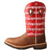 Twisted X Mens Distressed Saddle 12in Red Barbwire Soft Toe Work Boot
