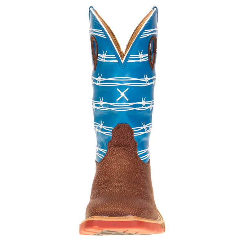 Twisted X Men's Burgundy 12in. SkyBlue Top Cell Stretch Alloy Toe Work Boot MXBA001