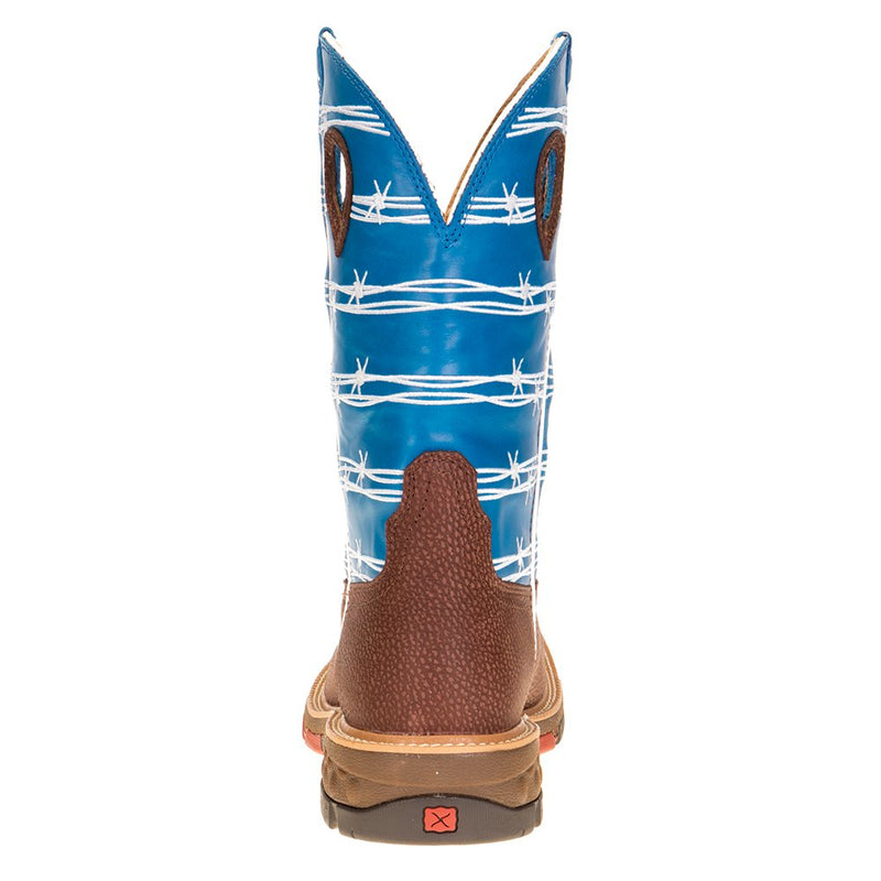 Twisted X Men's Burgundy 12in. SkyBlue Top Cell Stretch Alloy Toe Work Boot MXBA001