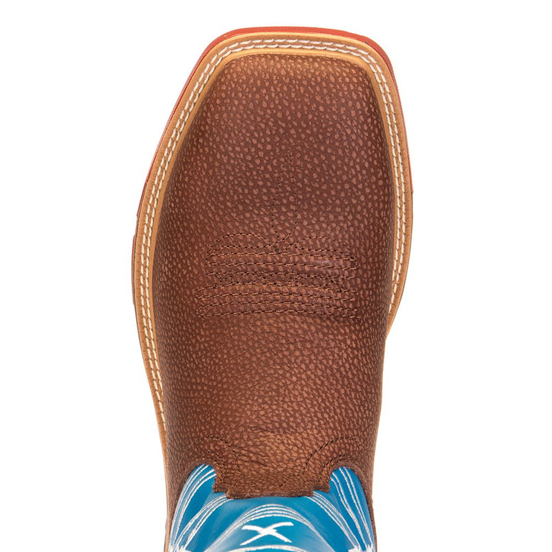 Twisted X Men's Burgundy 12in. SkyBlue Top Cell Stretch Alloy Toe Work Boot MXBA001