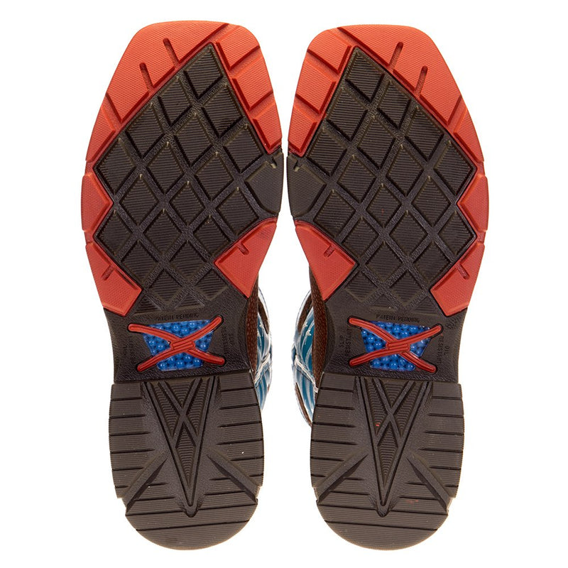 Twisted X Men's Burgundy 12in. SkyBlue Top Cell Stretch Alloy Toe Work Boot MXBA001