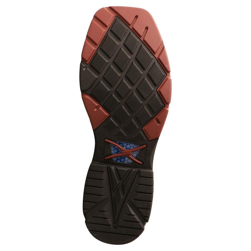 Twisted X Men`s Distressed Saddle 12In Peacock Alloy Square Toe Work Boot
