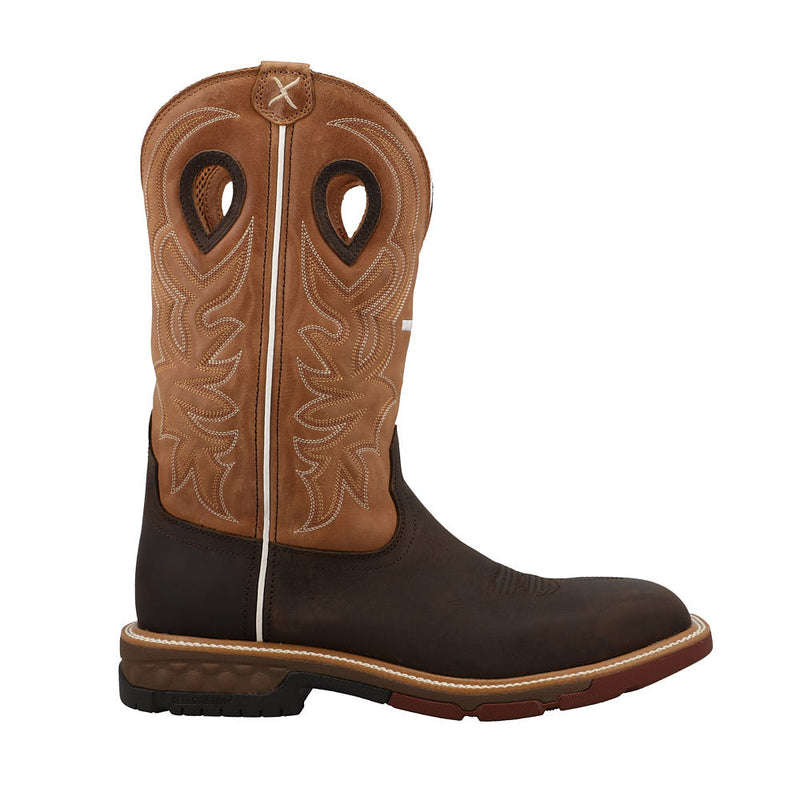 Twisted X Men's Dark Brown Alloy Square Toe 12in Work Boot