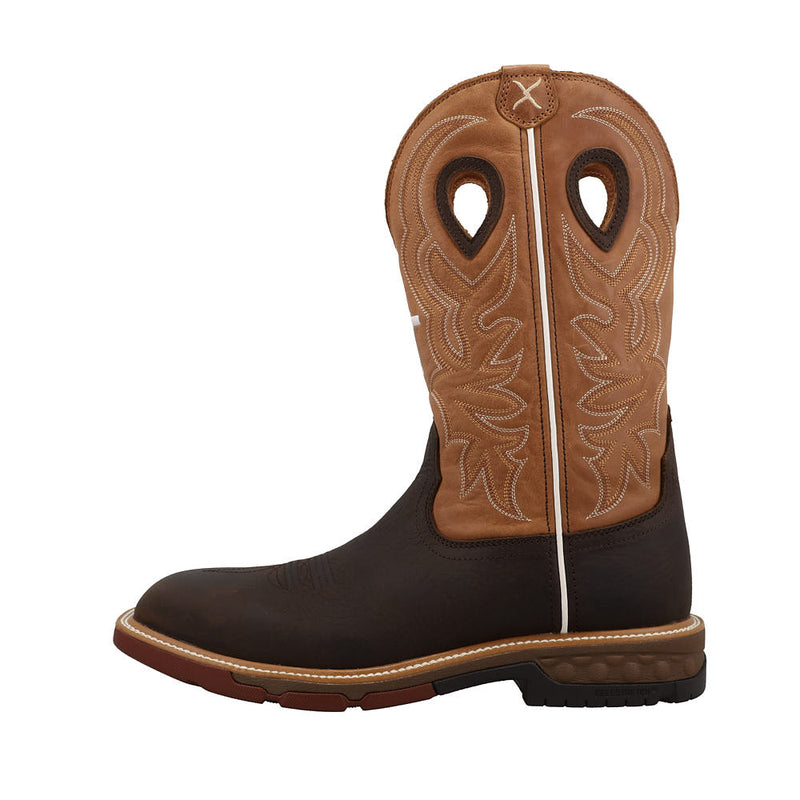 Twisted X Men's Dark Brown Alloy Square Toe 12in Work Boot