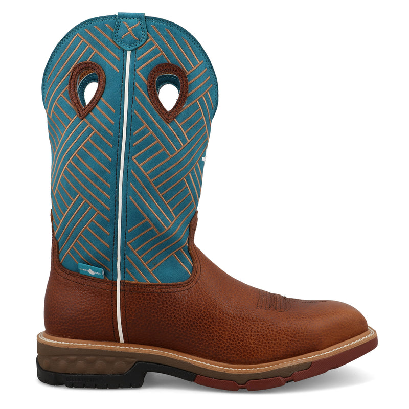 Twisted X Men`s 12In Cellstretch Brown WP Alloy Square Toe Work Boot