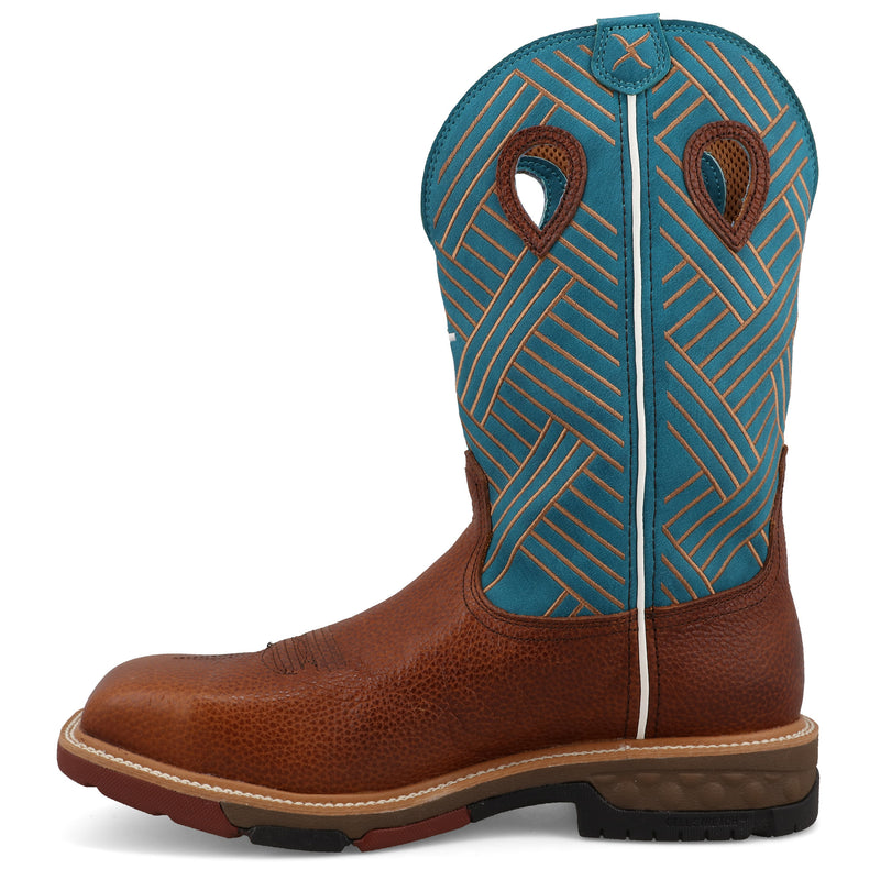 Twisted X Men`s 12In Cellstretch Brown WP Alloy Square Toe Work Boot